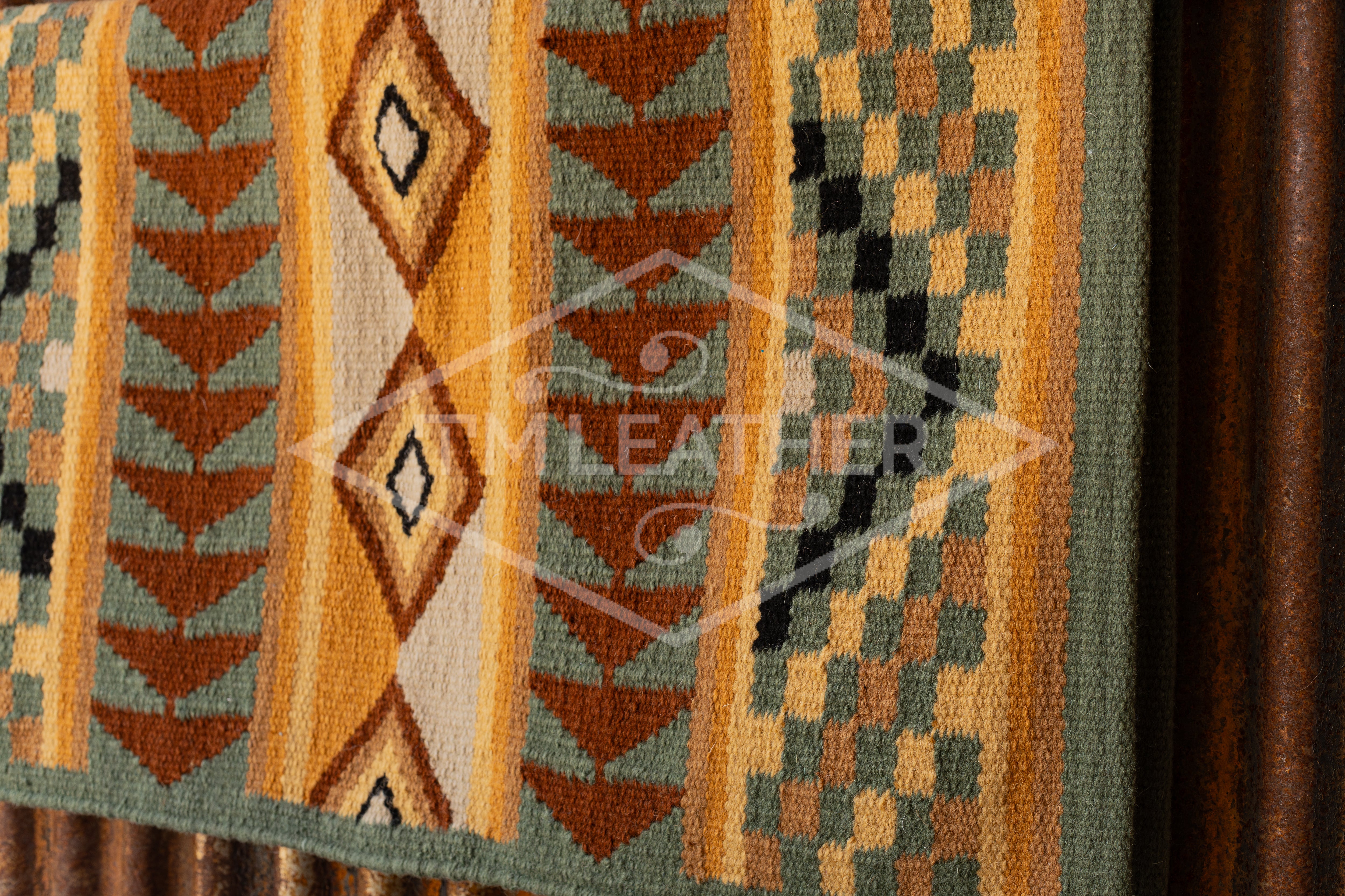 Sage Green, Dark & Light Sand, Chocolate w/ Black Accents Flat Show Blanket
