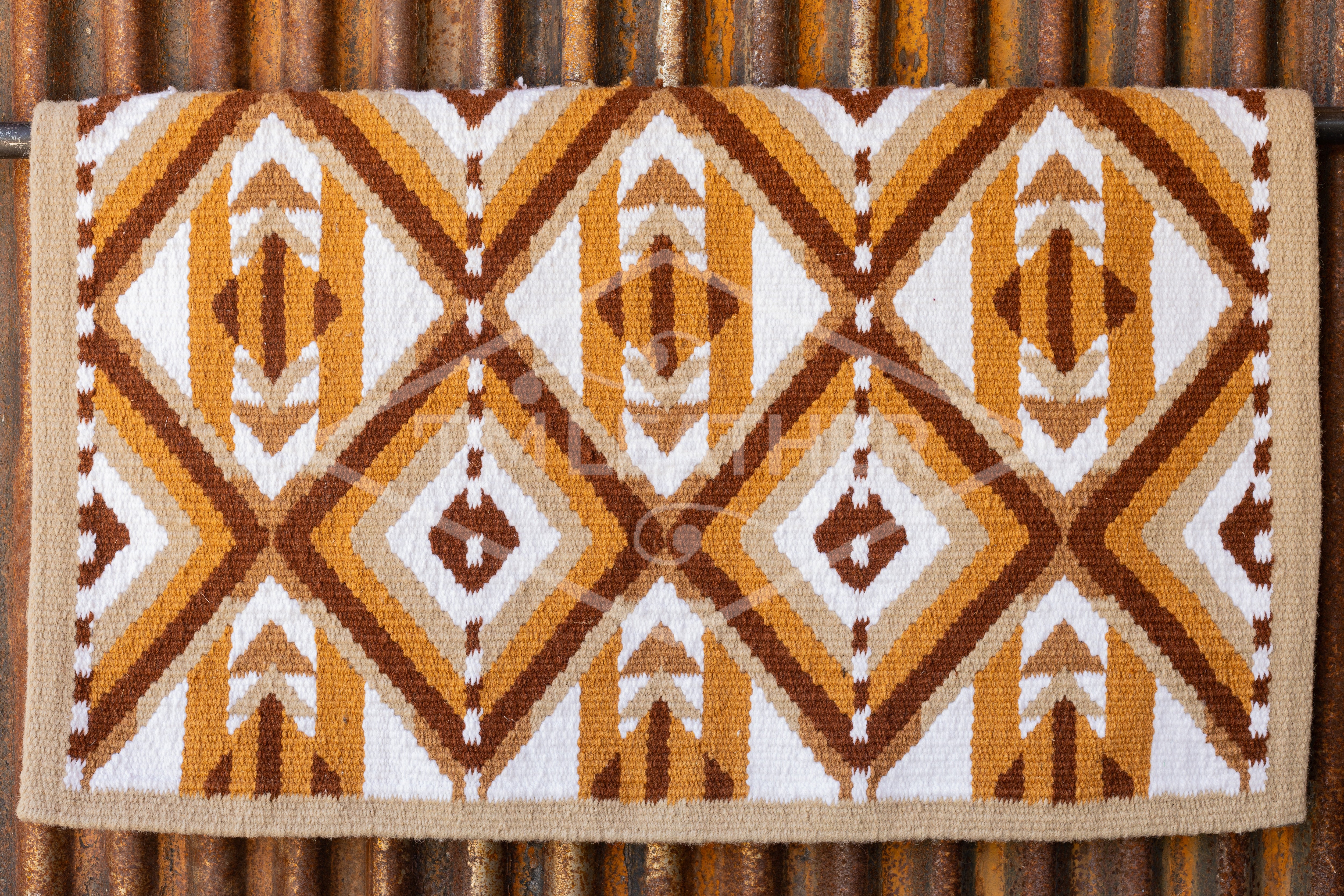 Sand, Dark Sand, Brown, Tan w/ White Accents Flat Show Blanket