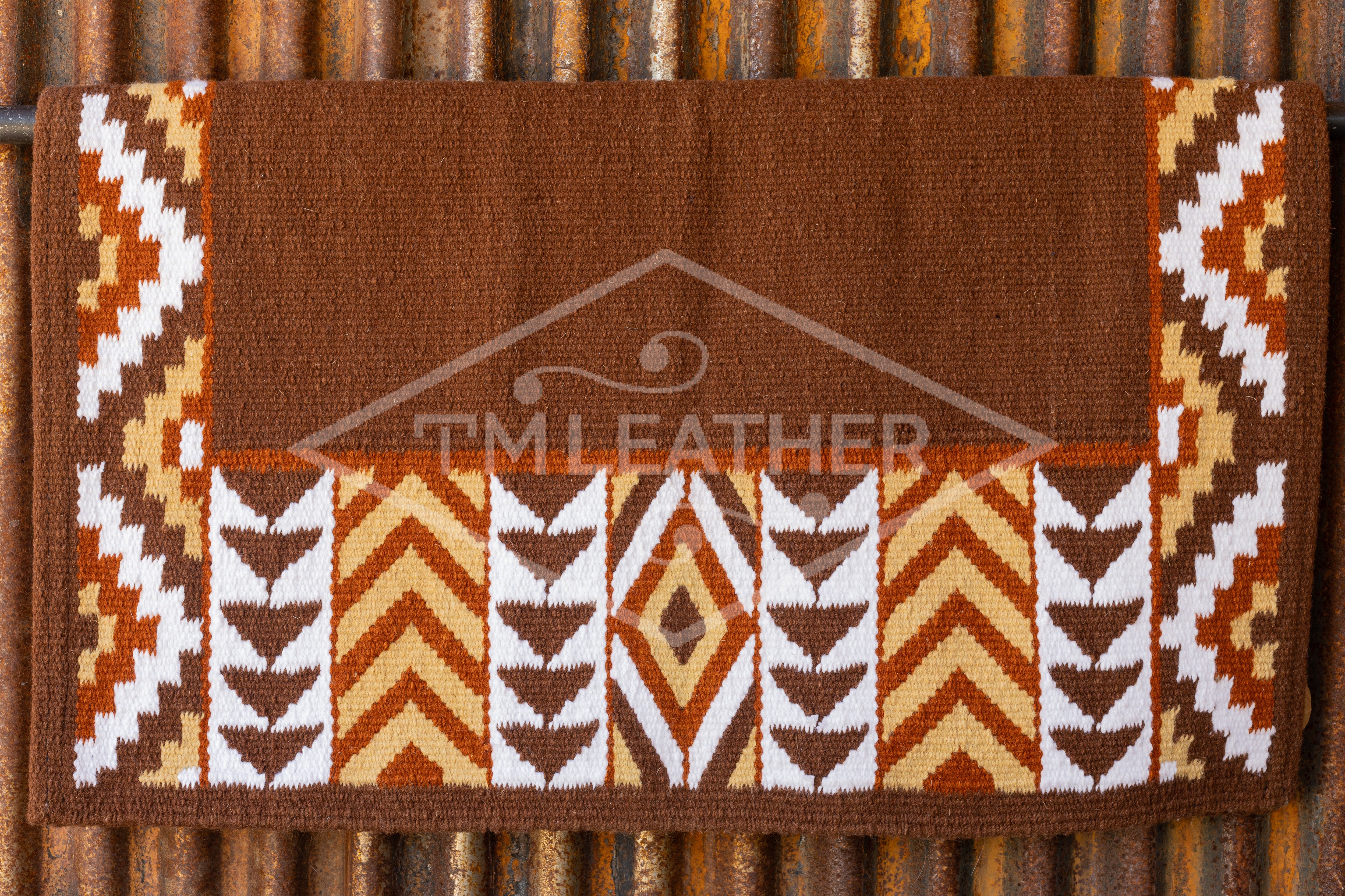 Brown, Sand, Rust w/ White Accents Flat Show Blanket