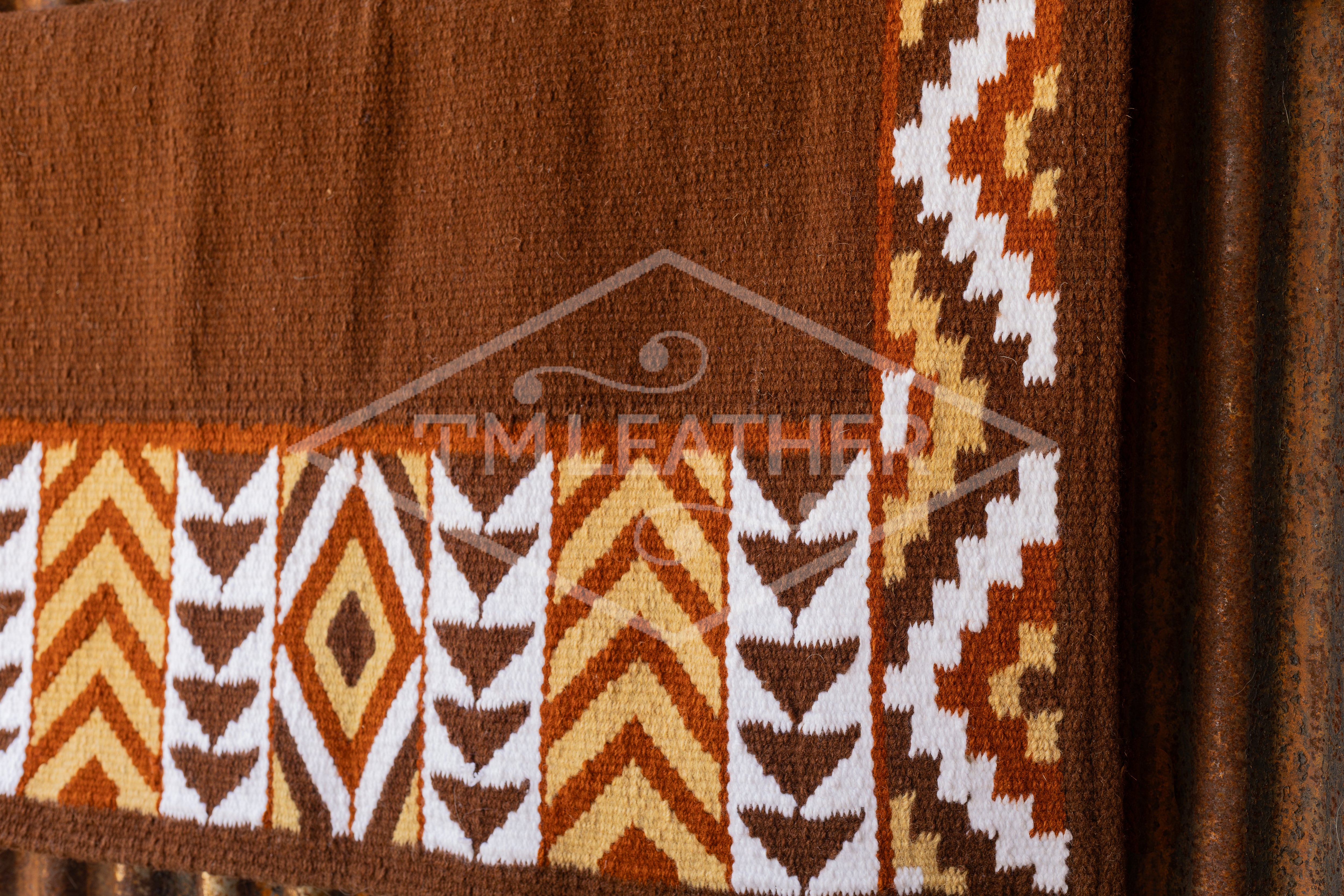Brown, Sand, Rust w/ White Accents Flat Show Blanket