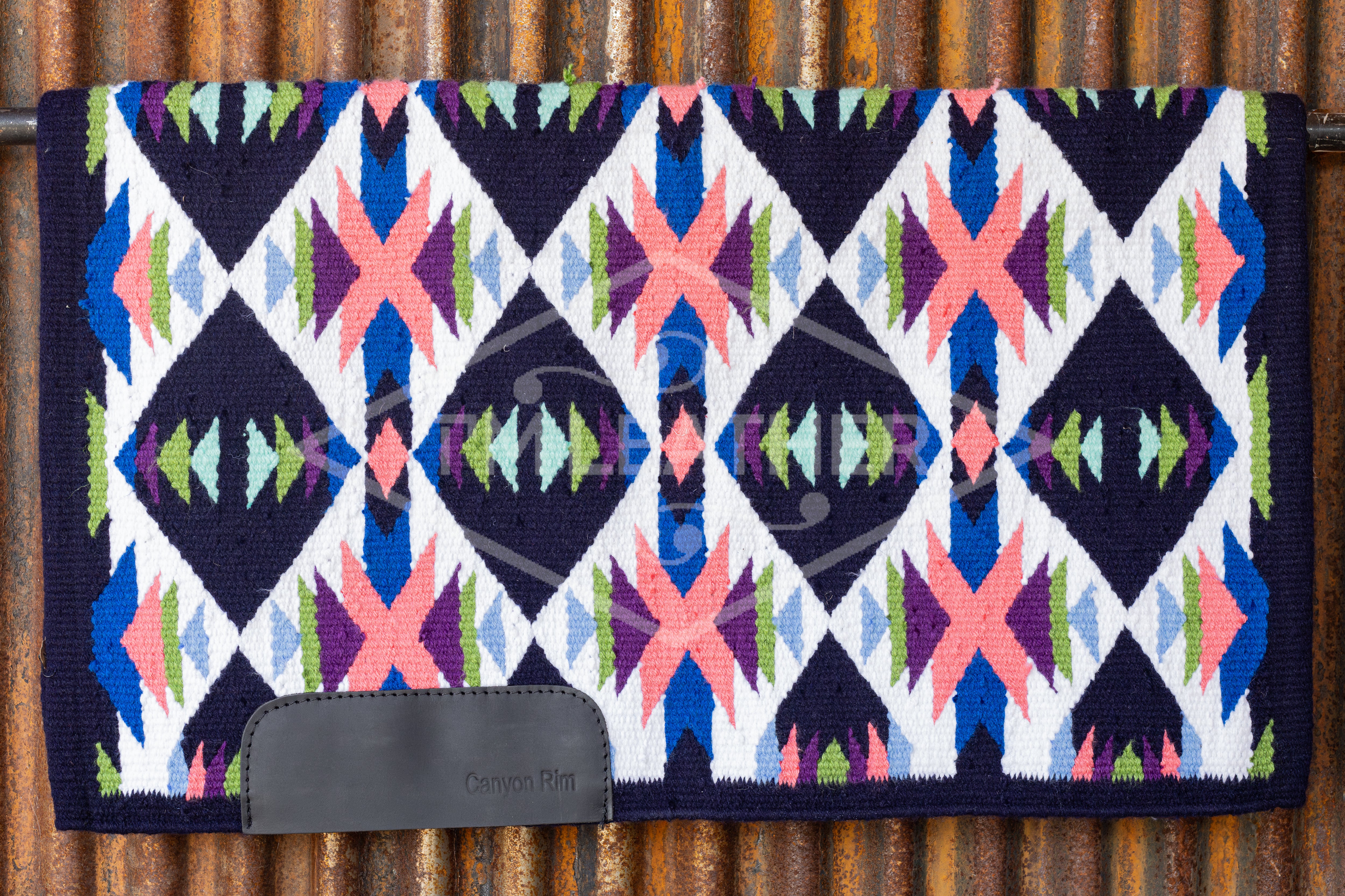 Navy Blue, Blues, Green, Purple, Pink & White Flat Show Blanket