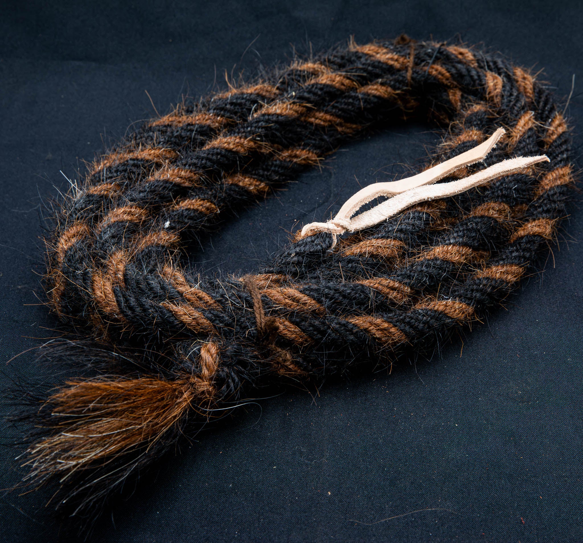 5/8" Black & Light Brown Horsehair Mecate