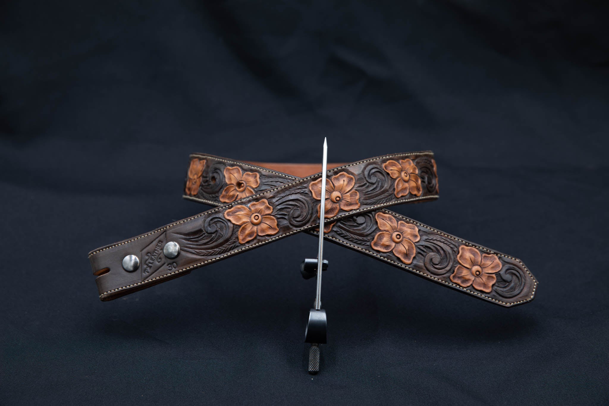 Chocolate & Brown Daisy Floral Belt