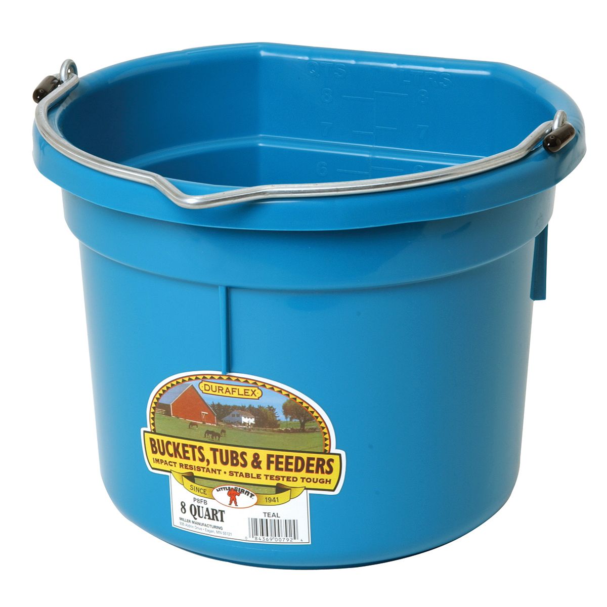 DuraFlex Plastic Flatback Bucket 8 qt.