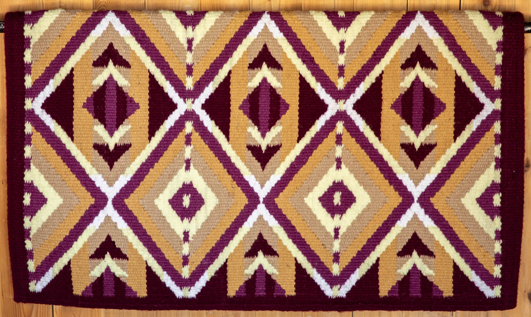 Tan, Purple, Wine w/ White Accents Flat Show Blanket