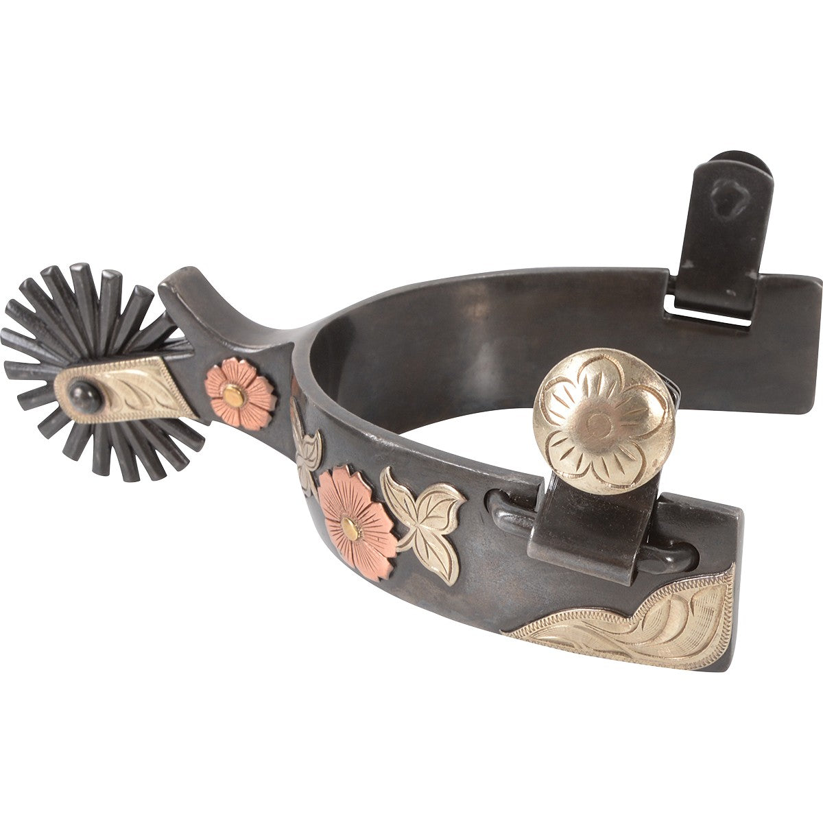 Flower Spurs 1.25" Band w/ 2" Shank
