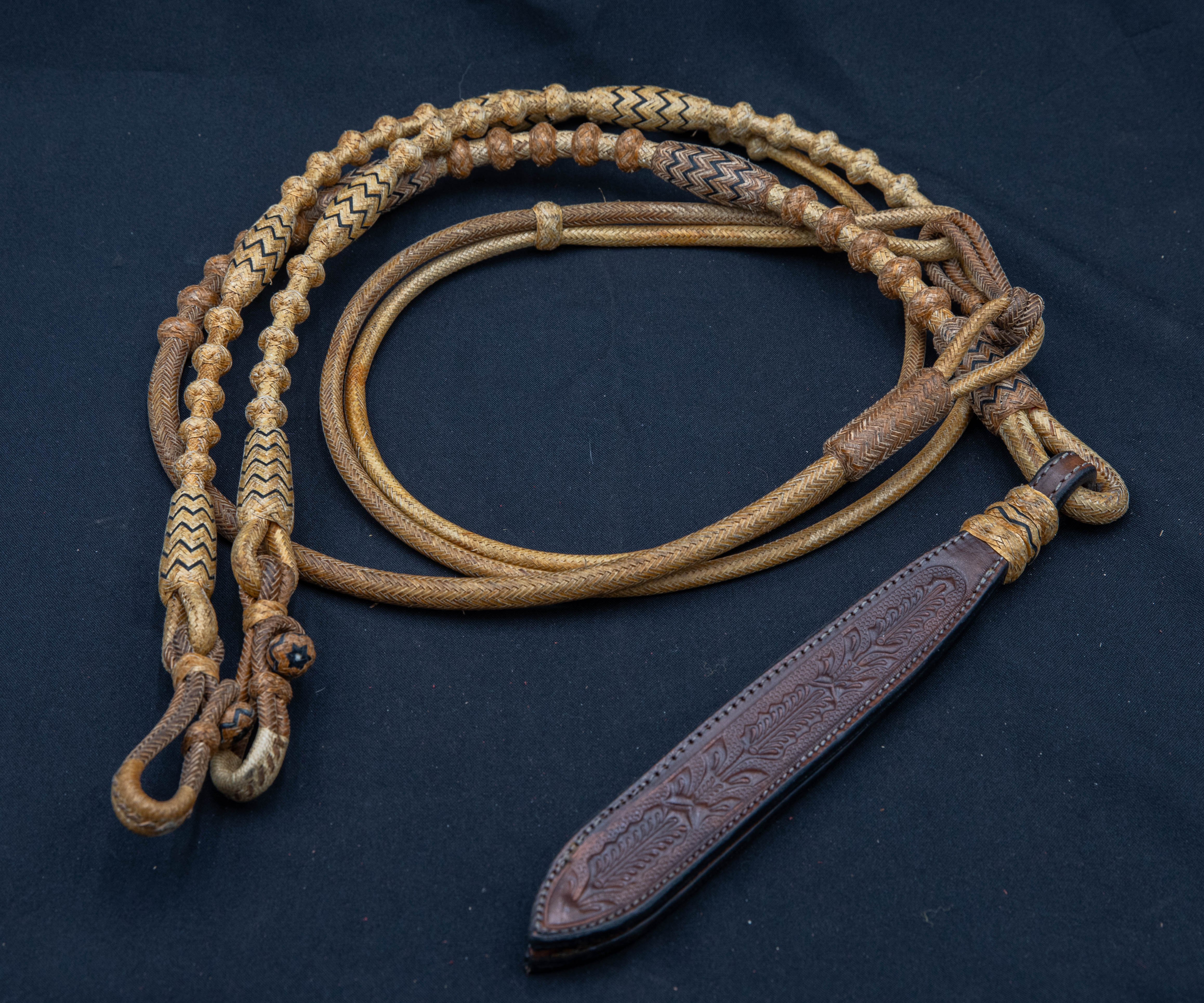 30 Plait, 102" Saddle Tan Rawhide Romel Reins