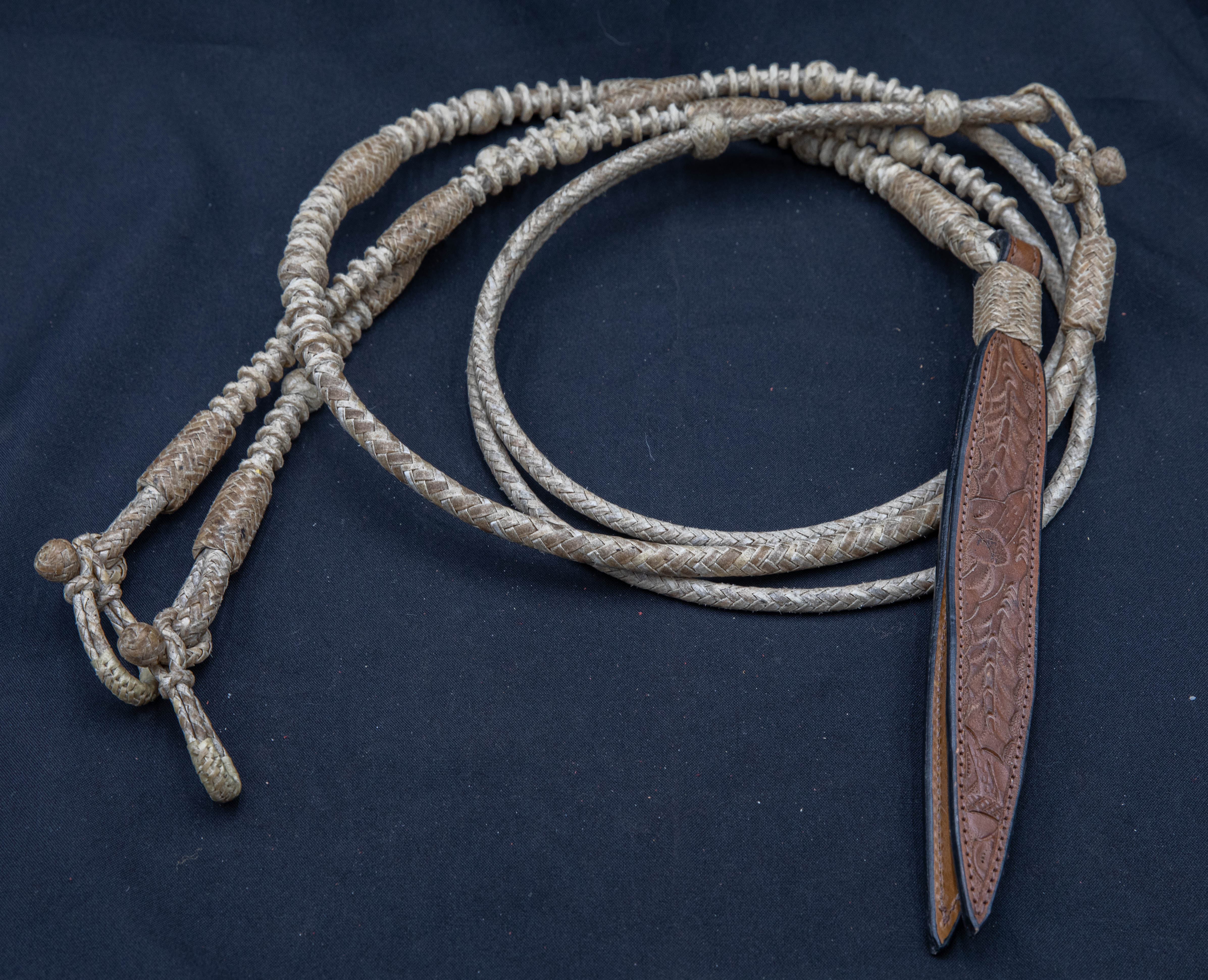 16 Plait, 104" Natural Rawhide Romel Reins