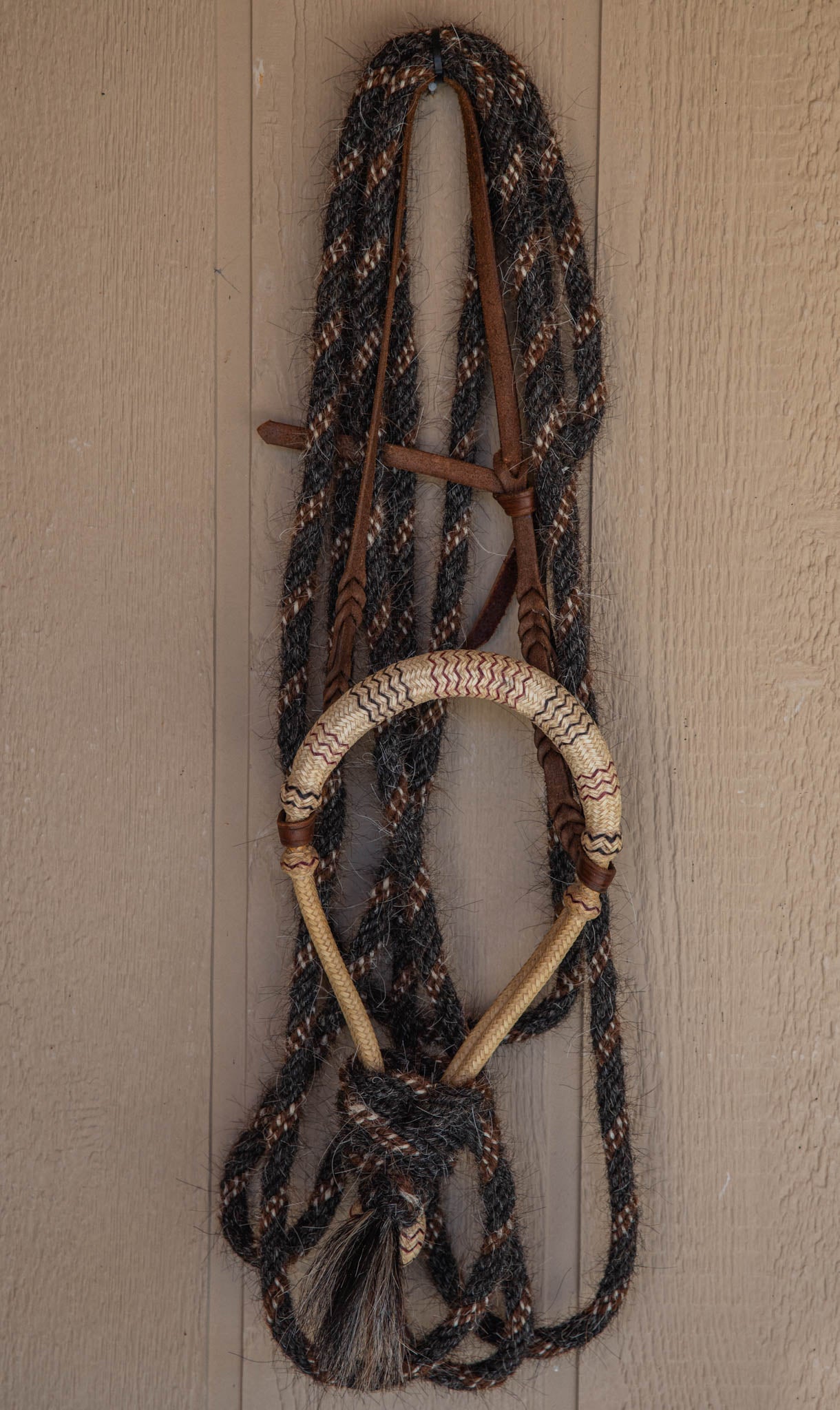 Hochstrat Braiding 16 Plait Double Hackamore w/ Red & Black Accents