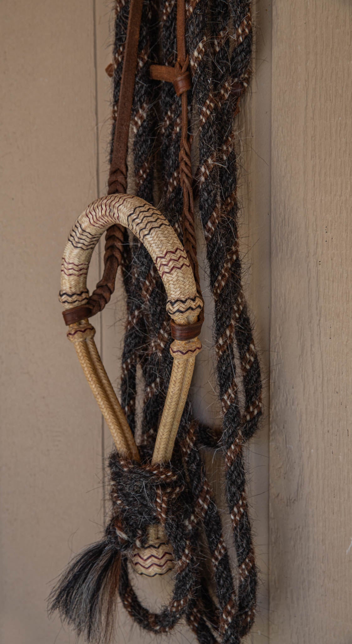 Hochstrat Braiding 16 Plait Double Hackamore w/ Red & Black Accents
